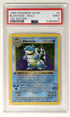 V1638: 1999: Blastoise: 2/102: 1ST Edition: Base Set: PSA: 9: MINT: 53806693